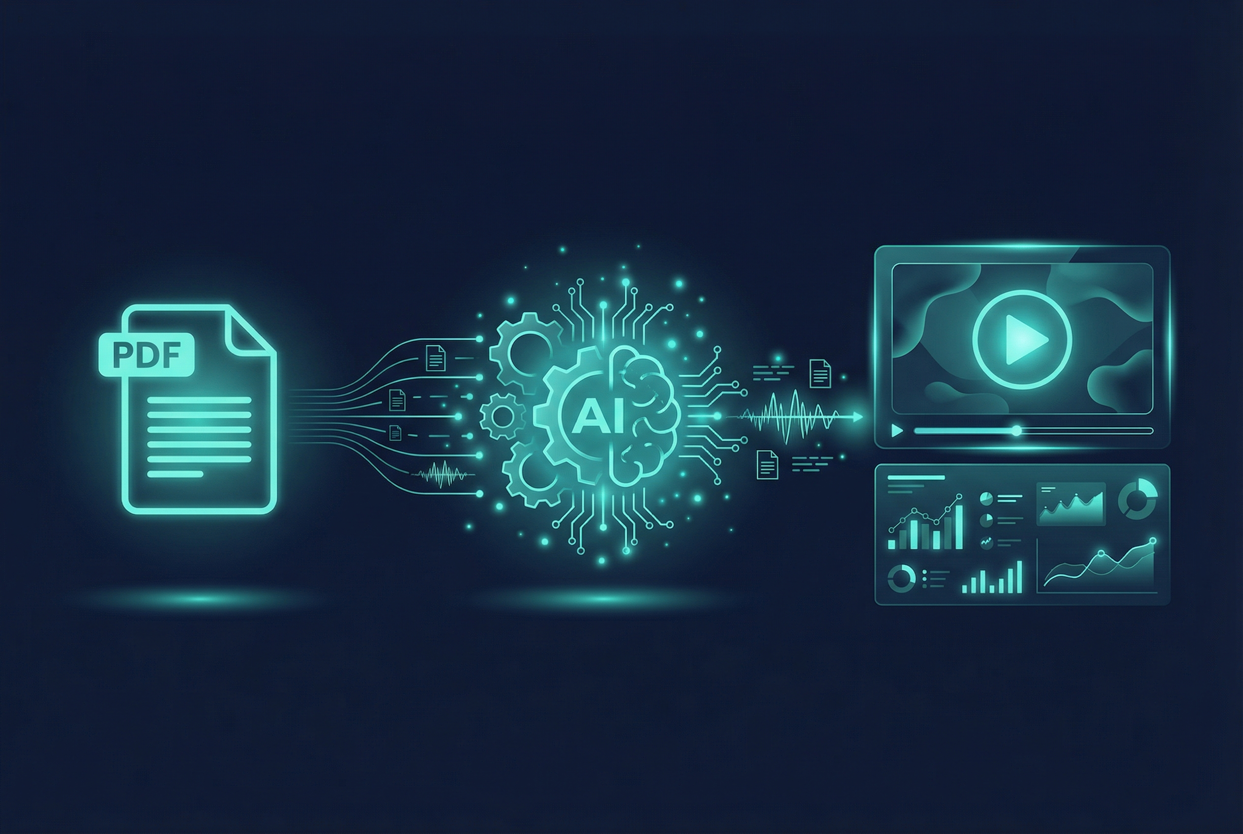 AI-powered document to video transformation process