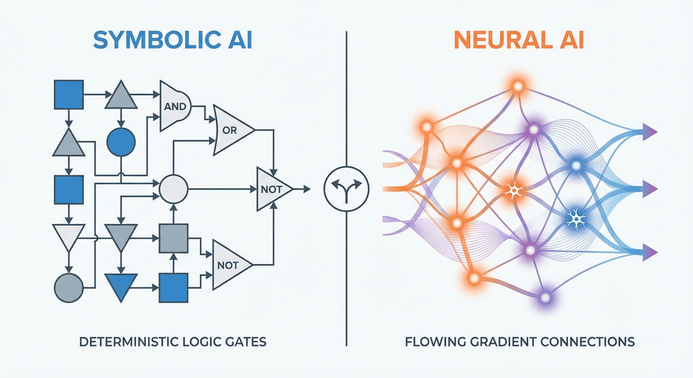 Agentic AI dual paradigm framework diagram showing symbolic classical versus neural generative architectures