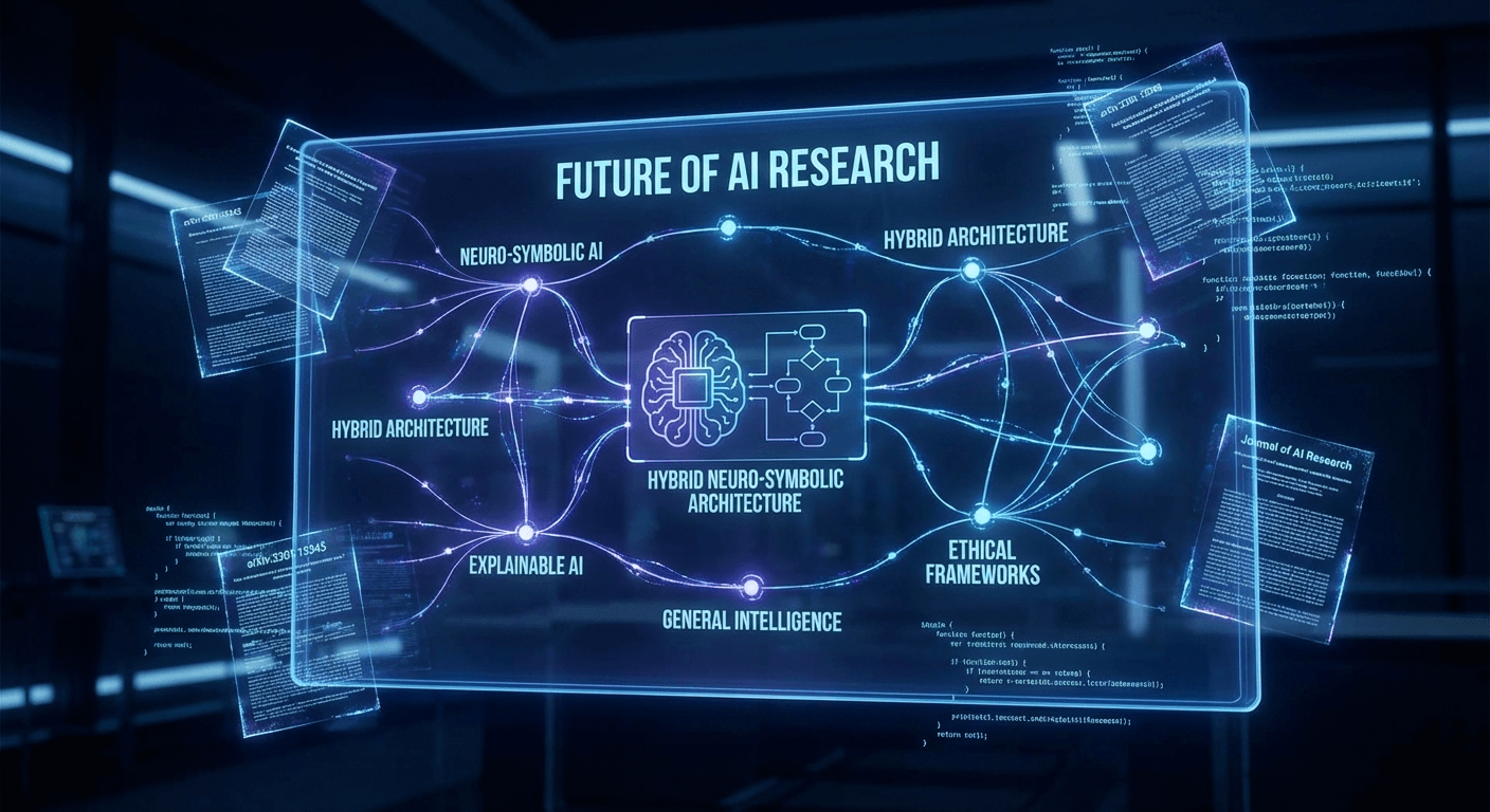 Agentic AI research roadmap showing neuro-symbolic hybrid architecture future directions