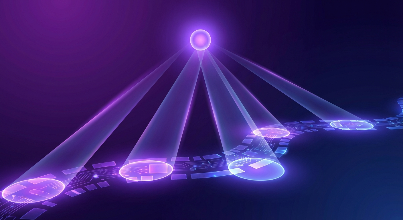 Multi-head attention visualization showing multiple parallel attention operations capturing different relationship patterns