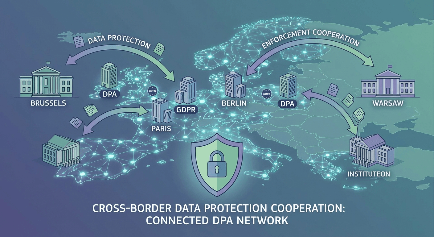 EDPB cross-border enforcement cooperation showing European DPA network collaboration