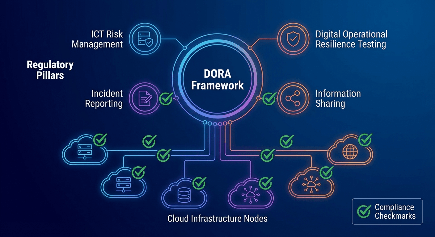 DORA and ESMA cloud outsourcing regulatory framework convergence diagram for EU financial services
