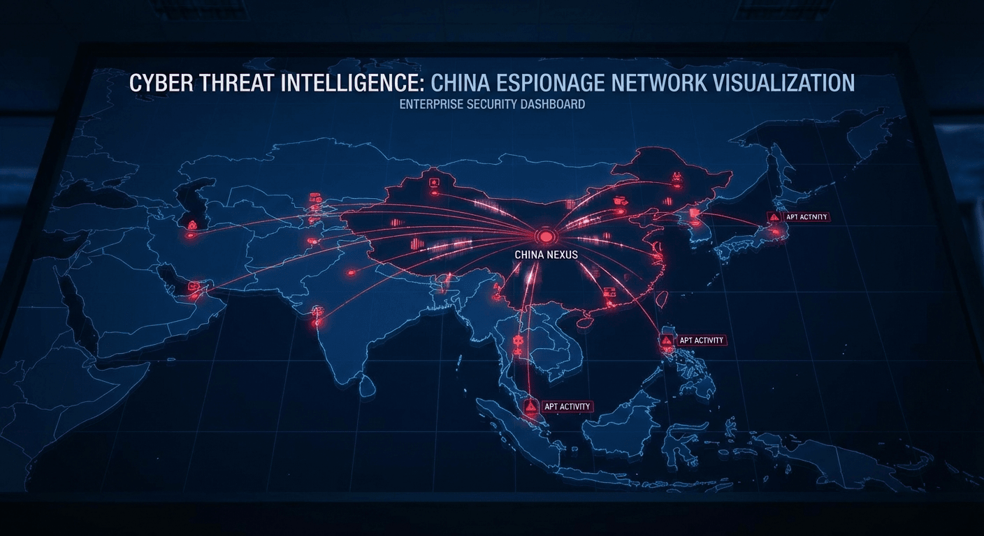 China-nexus cyber espionage network threat intelligence map
