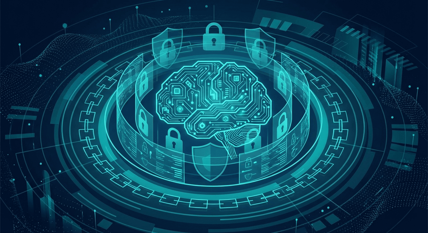 AI governance framework with security verification layers and trust mechanisms for cybersecurity