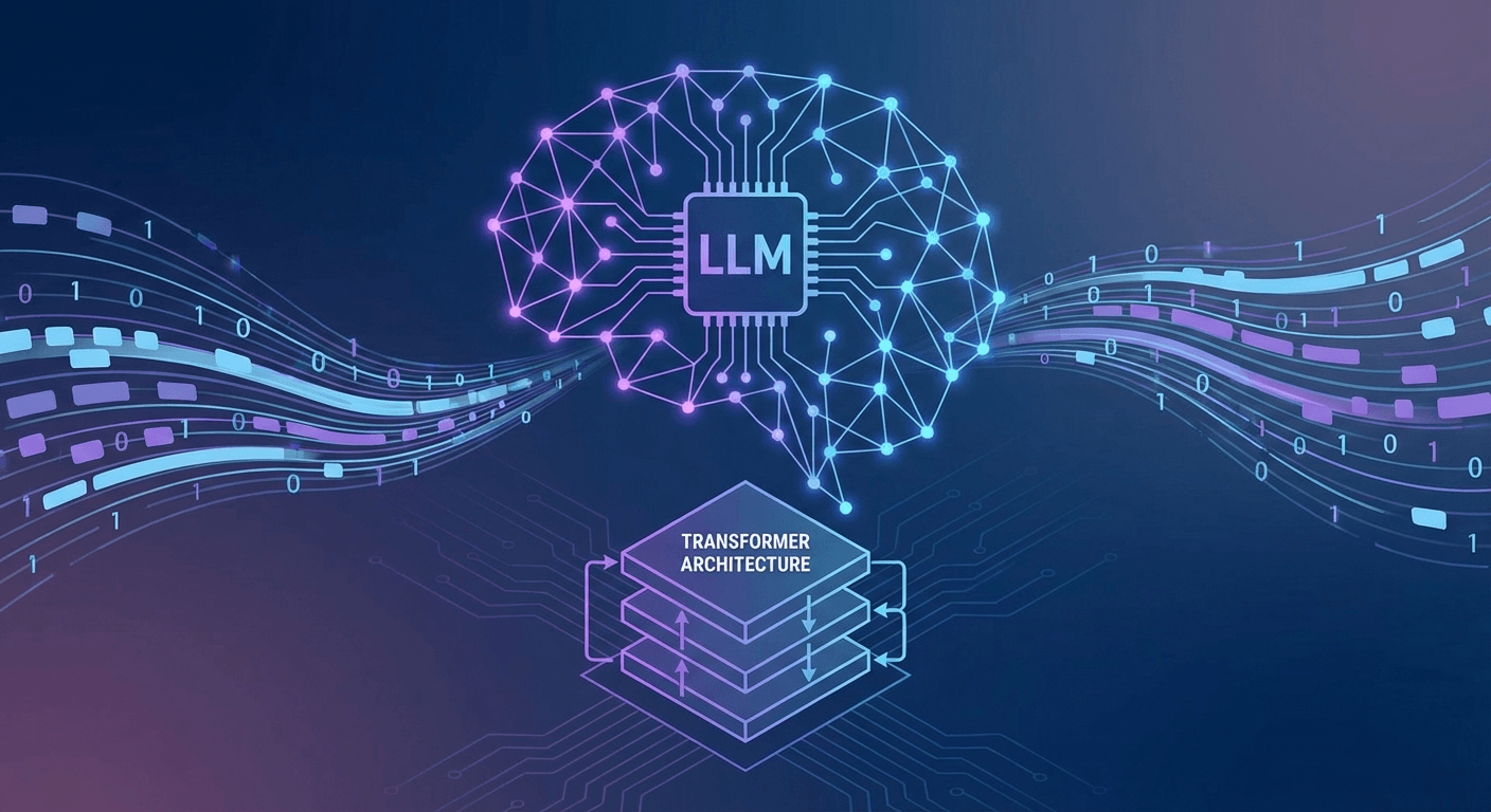 Large language models survey overview showing neural network architecture and AI capabilities visualization