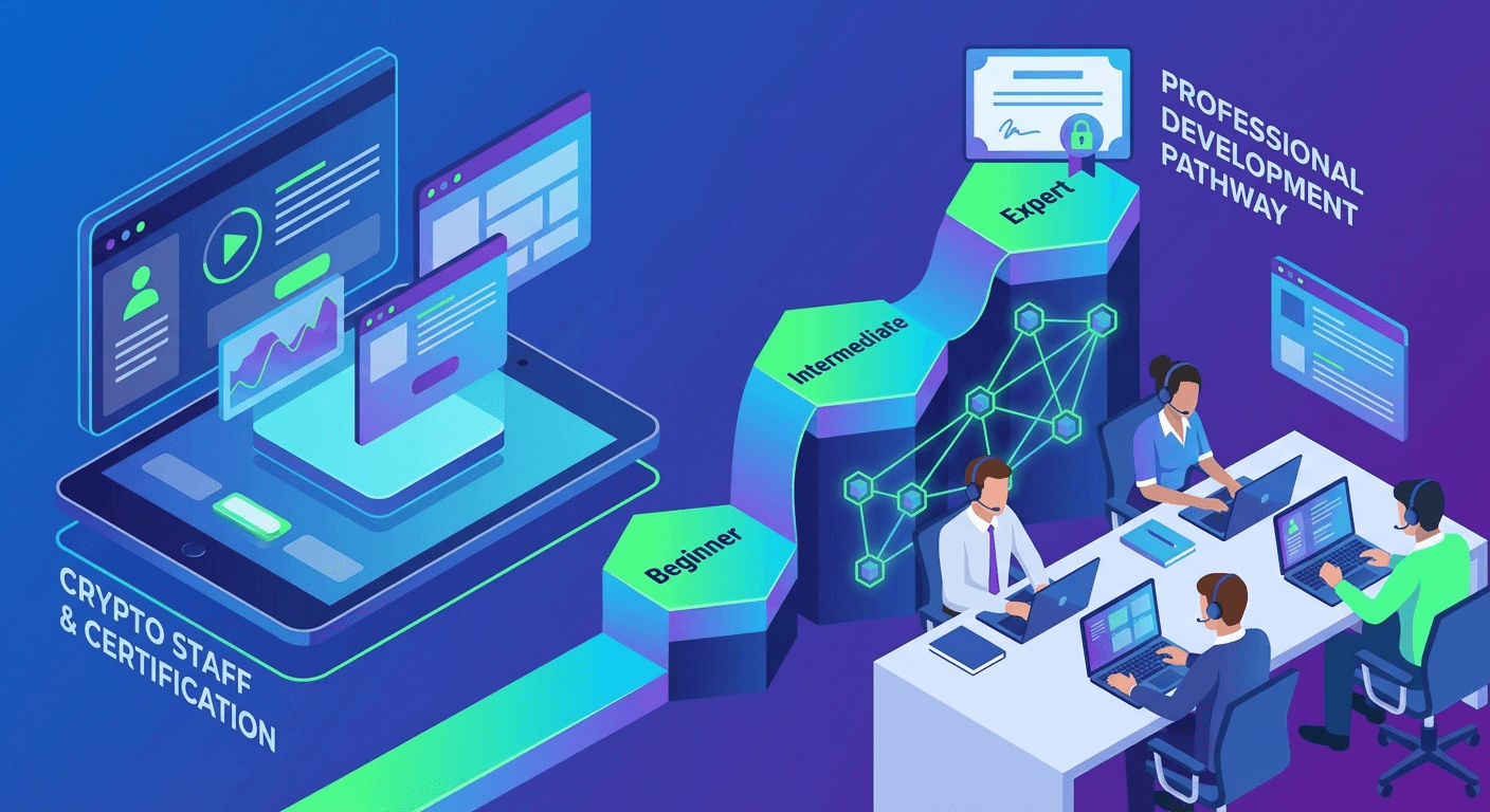 MiCA crypto staff training requirements showing qualification pathways and professional development
