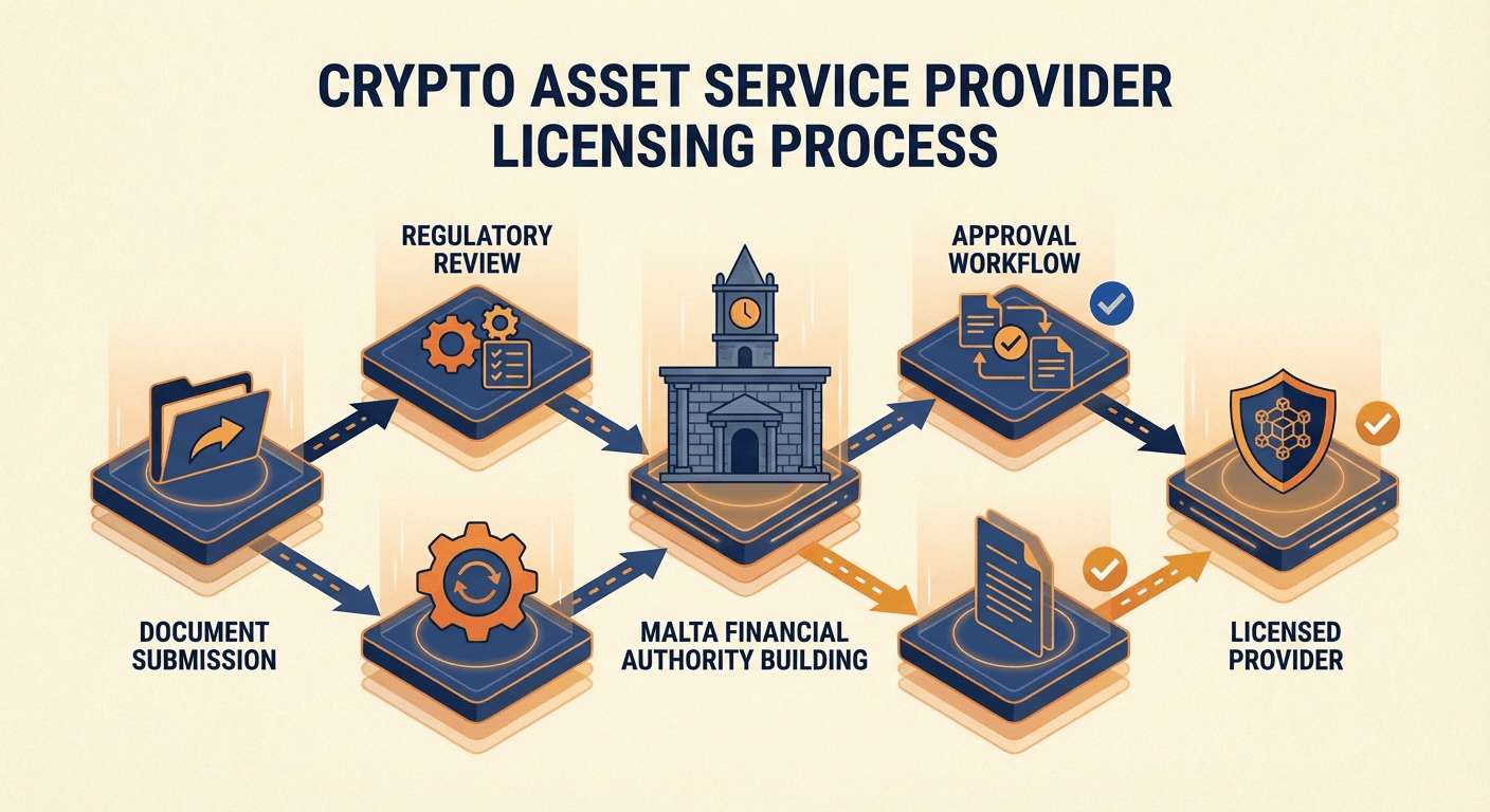 MiCA CASP licensing authorization process flowchart