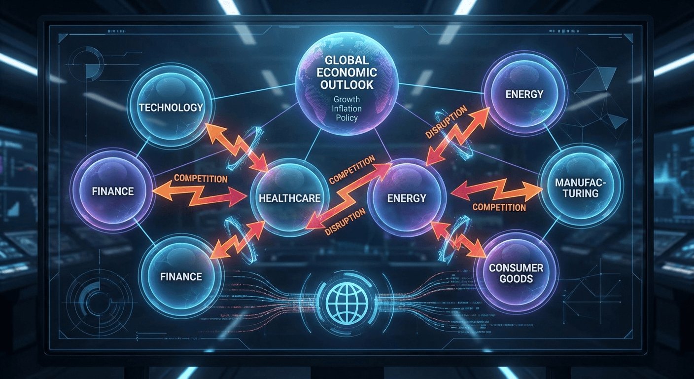 Global CEO Survey 2025 sector disruption and cross-industry competition trends visualization