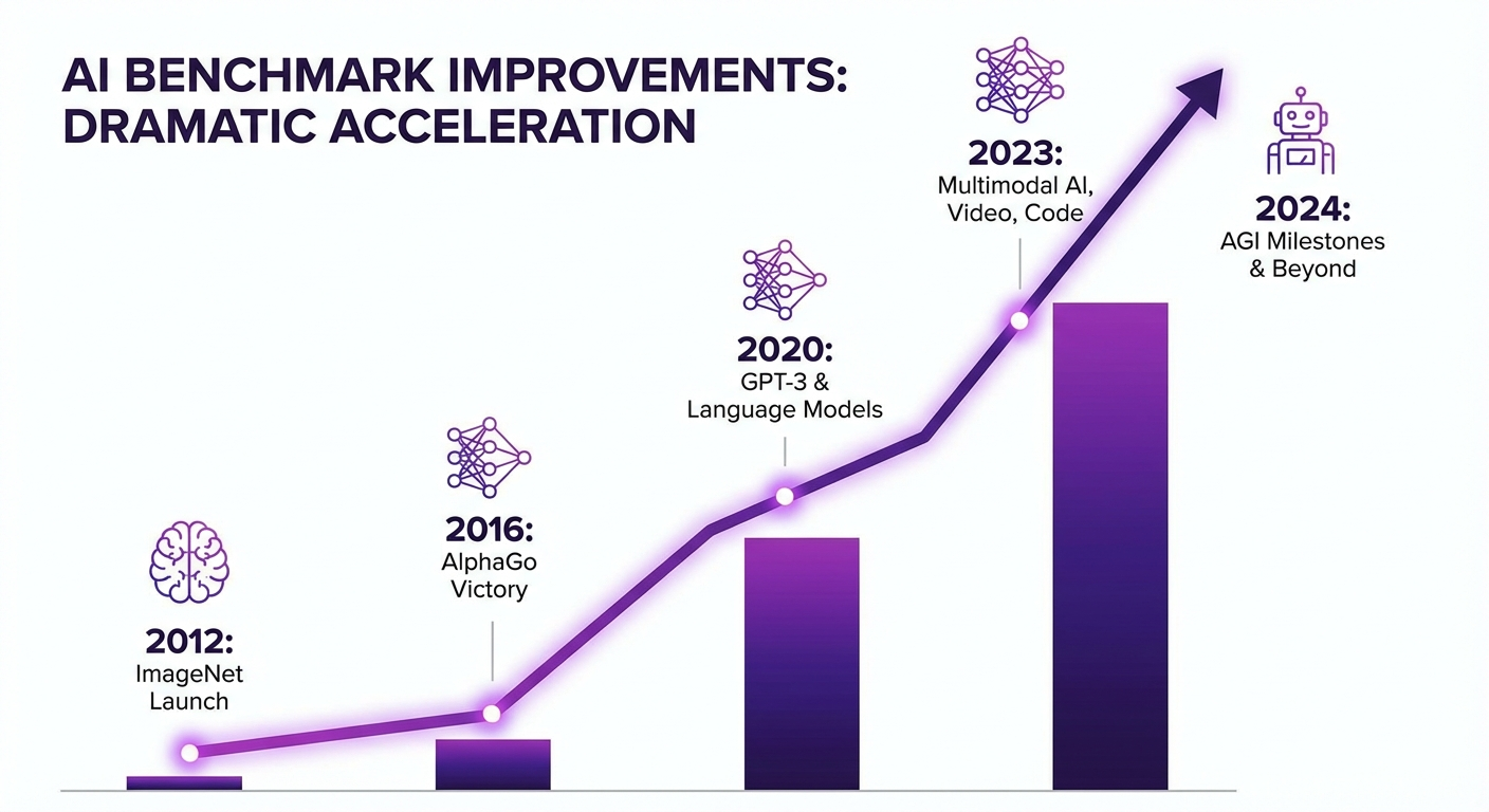 AI benchmark performance improvements 2023-2024 timeline SWE-bench GPQA MMMU gains Stanford AI Index Report 2025