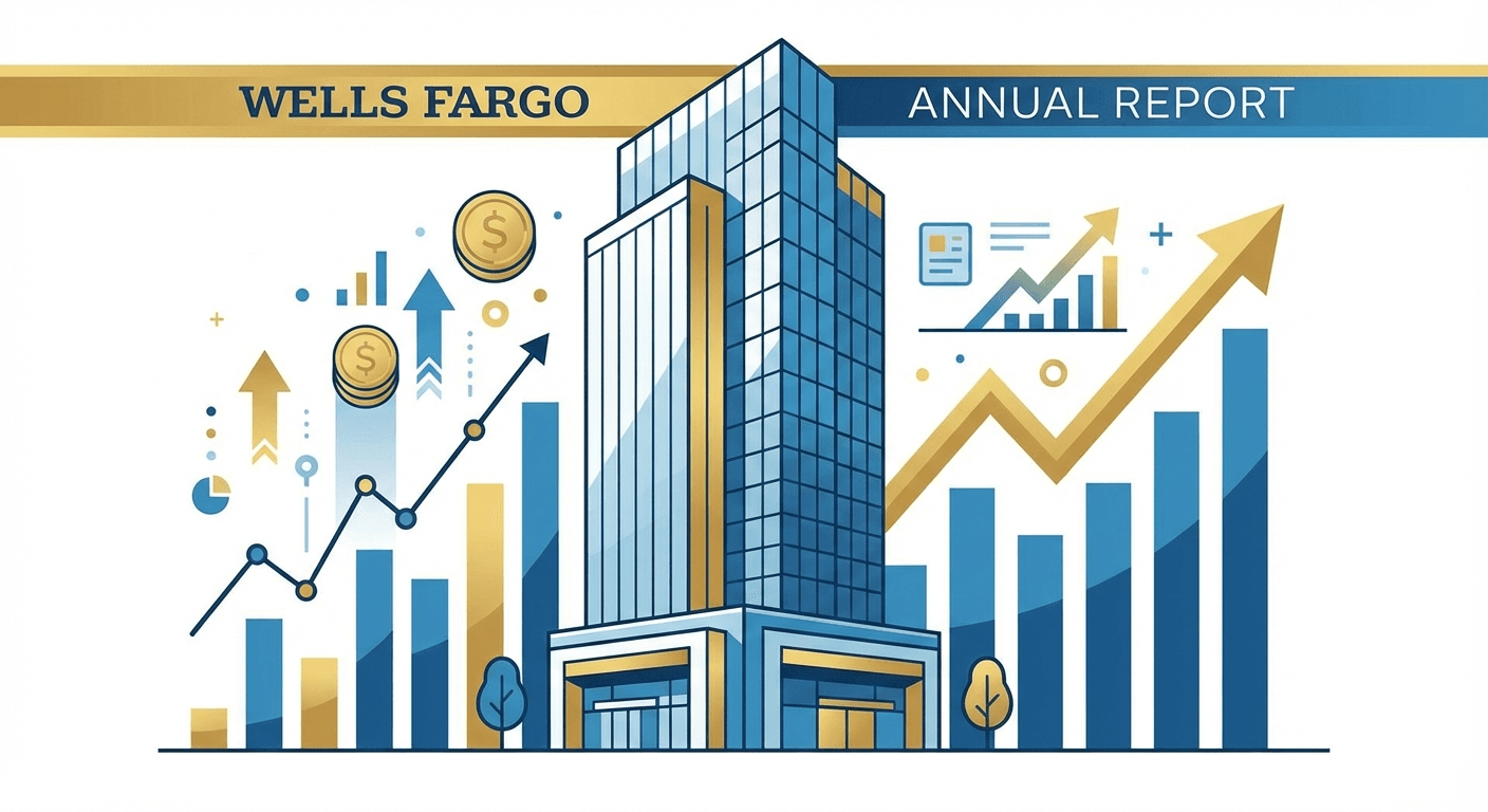 Wells Fargo annual report 2024 financial analysis overview with growth charts and banking metrics