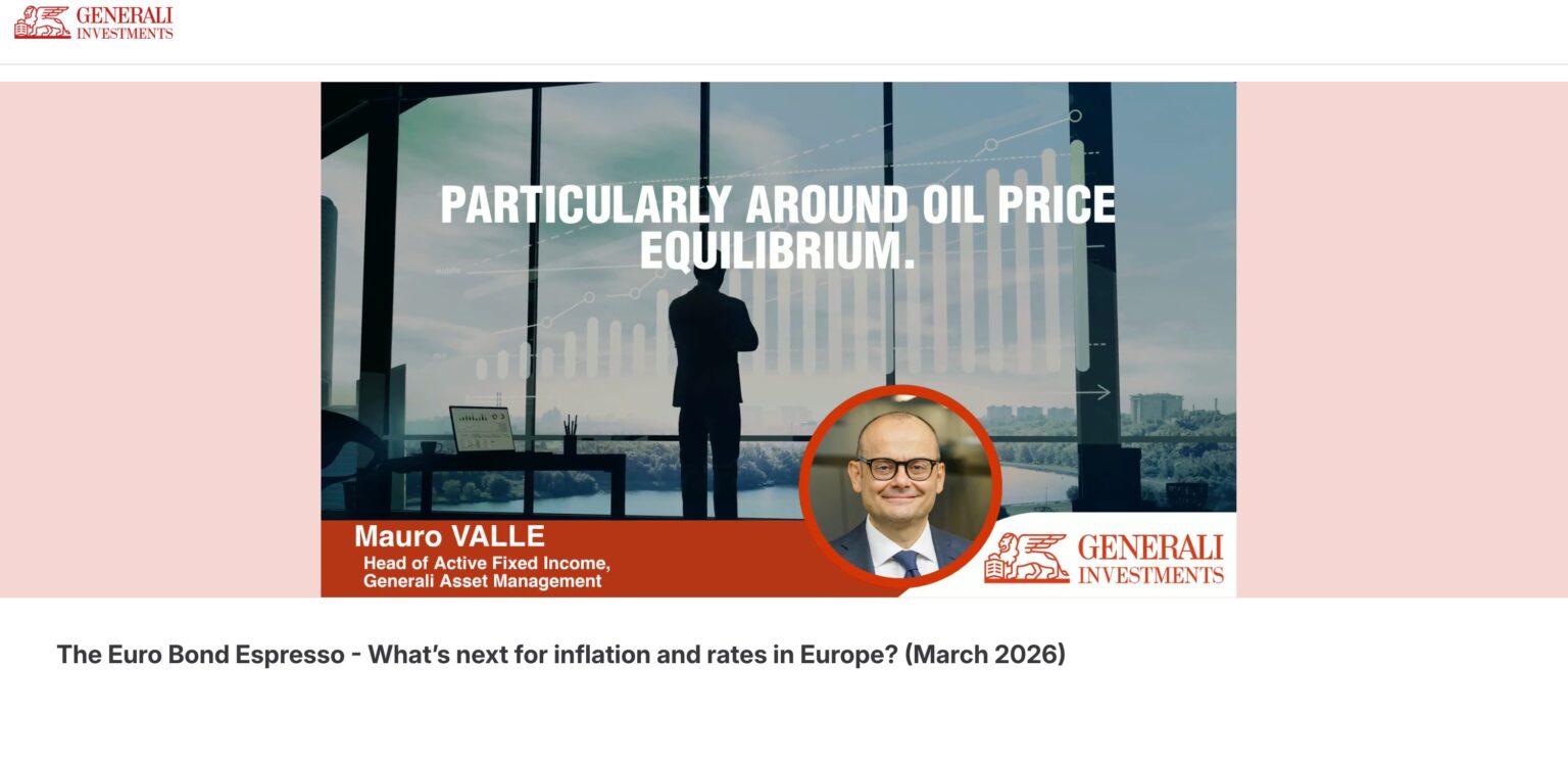 Vidéo de la newsletter « Euro Bond Espresso » de Generali Investments avec Mauro Valle, responsable des stratégies actives sur titres à revenu fixe — réalisée en collaboration avec Libertify